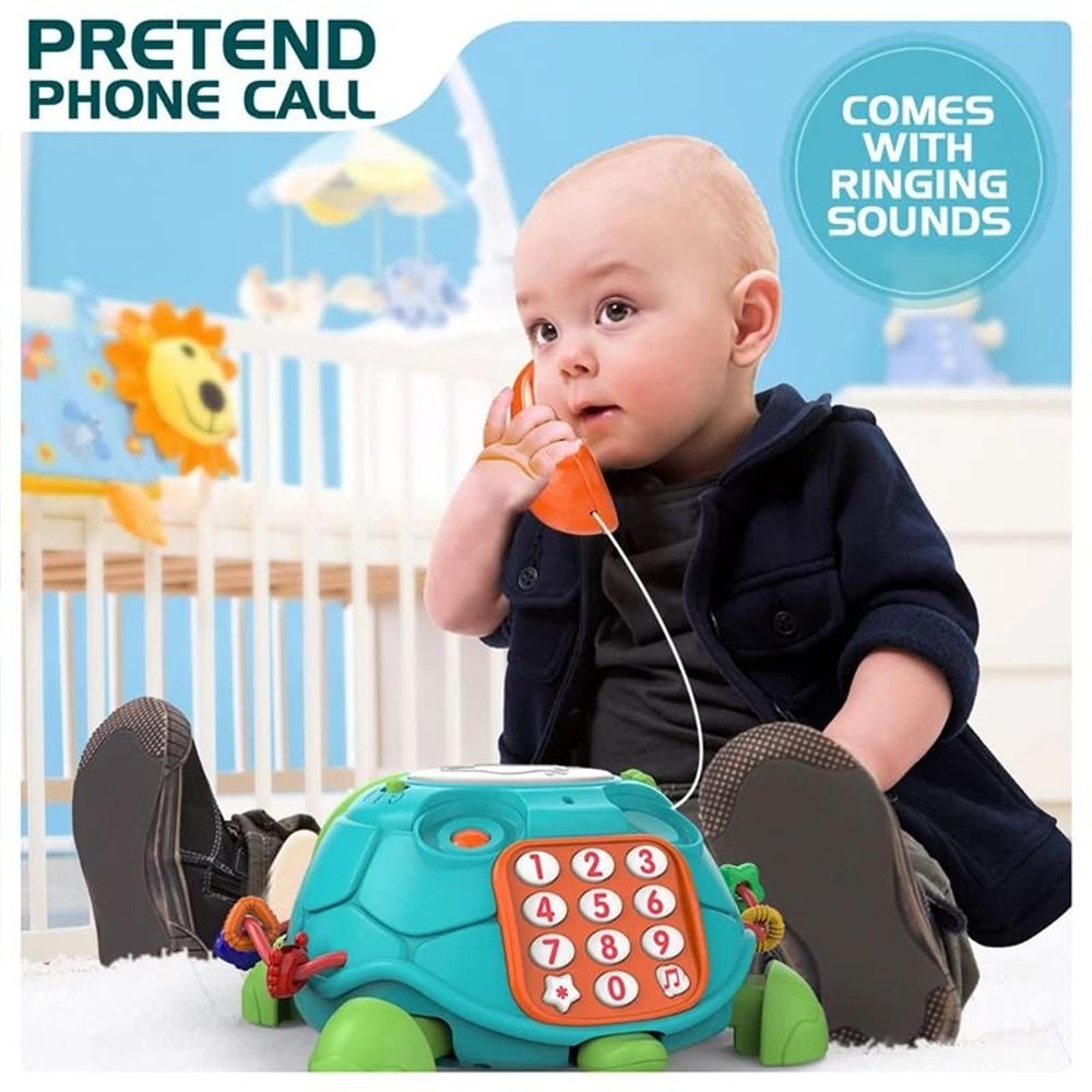 Musical Crawling Turtle Toy Light Up Early Learning Baby Toy 7