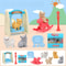 Mini Pet Play House Pretend Play Cat Dog Kennel Bathtub Toy Set 3