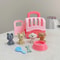 Mini Pet Play House Pretend Play Cat Dog Kennel Bathtub Toy Set 5