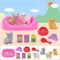 Mini Pet Play House Pretend Play Cat Dog Kennel Bathtub Toy Set 2