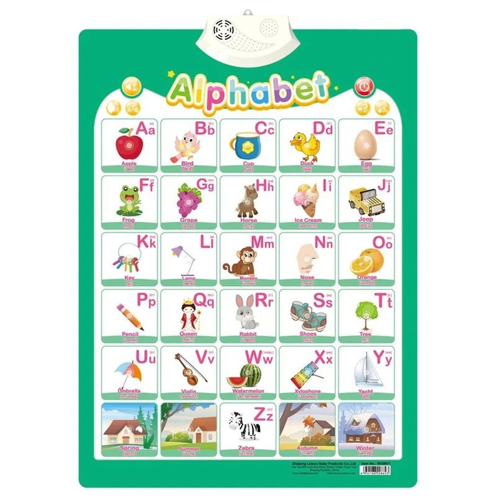 Interactive Alphabet Wall Chart Talking ABC Educational Learning Poster For Kids 1