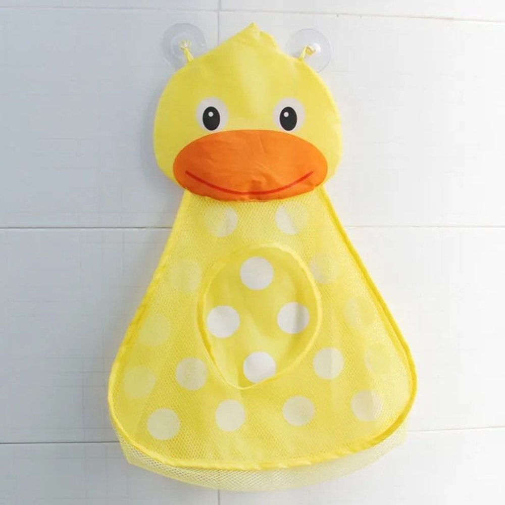 Bath Toy Storage Mesh Net Organizer With Suction Cups Duck Frog Design 10