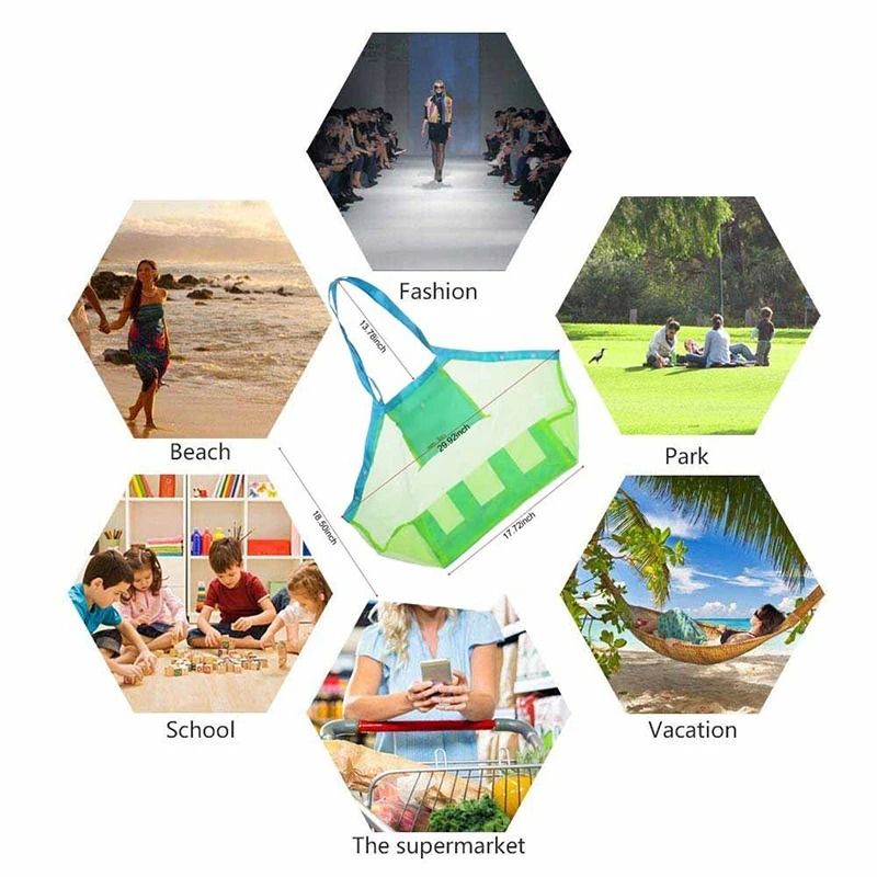 Sand Away Mesh Beach Bag For Kids And Family Toy Storage 4