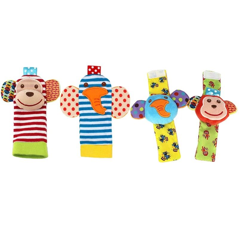 Baby Rattles Toys Set Wrist Rattle Socks And Foot Finder For Newborns 2