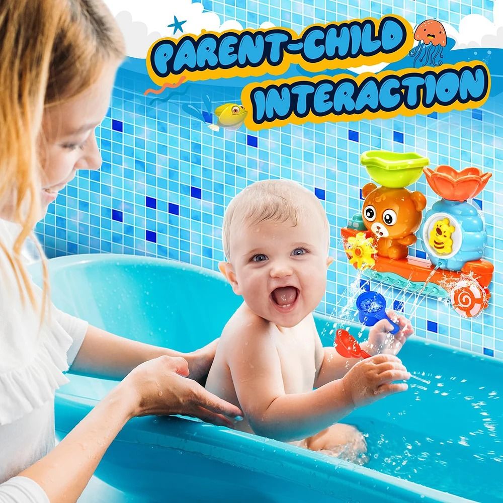 Baby Bath Toy Suction Cup Wall Water Play Track 4