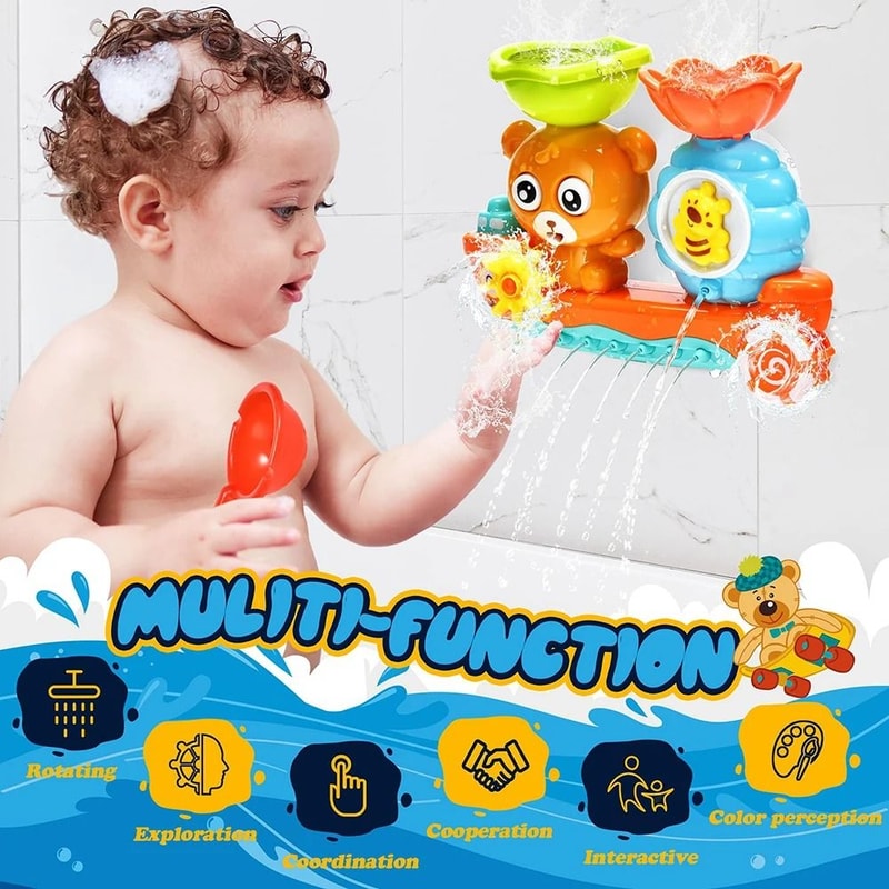 Baby Bath Toy Suction Cup Wall Water Play Track 8