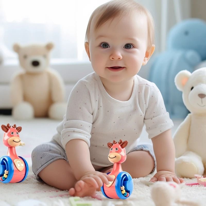Sliding Deer Baby Tumbler Toy Rattle And Teether For Newborns 3