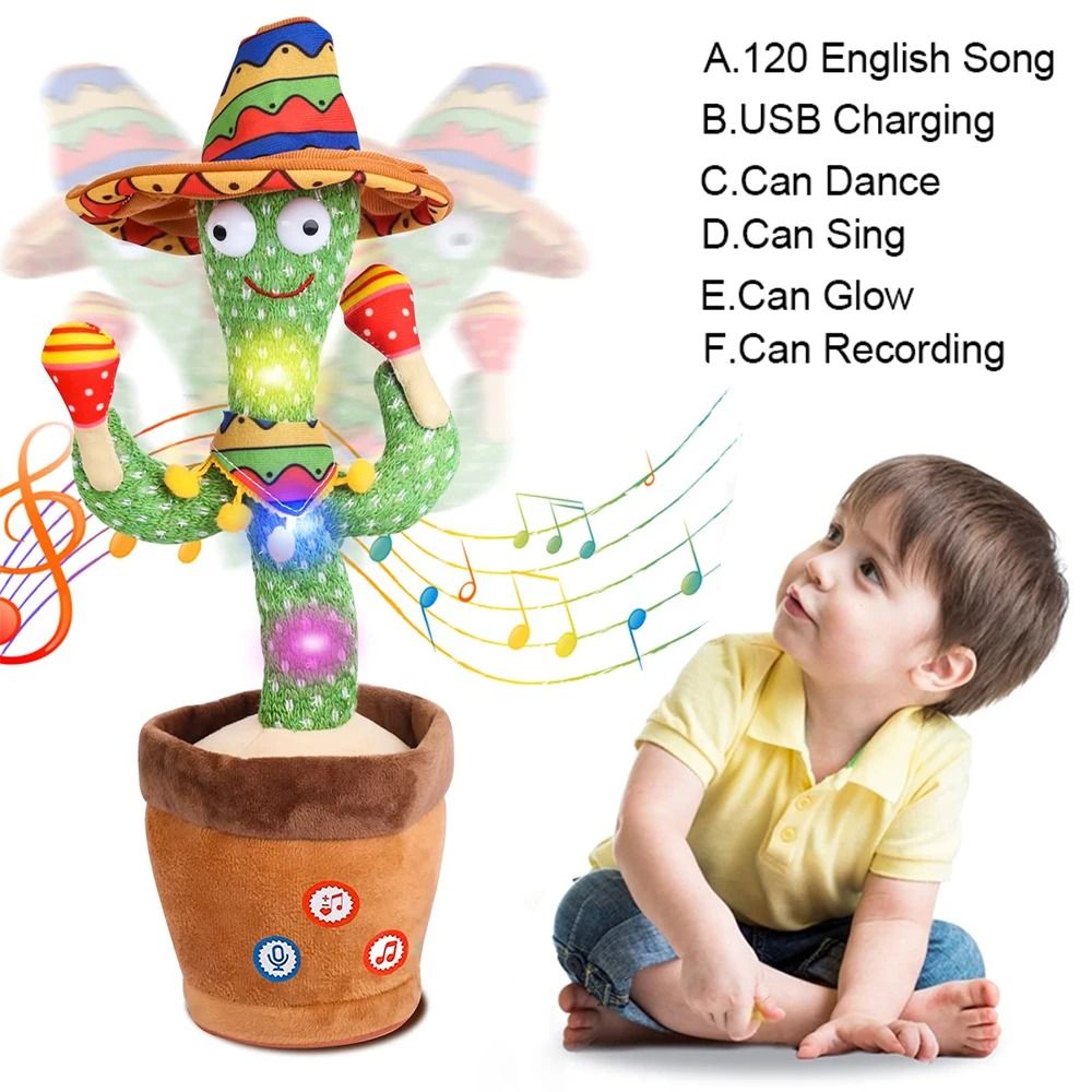 Dancing Talking Cactus Toy Singing Mimic Plush For Kids 2
