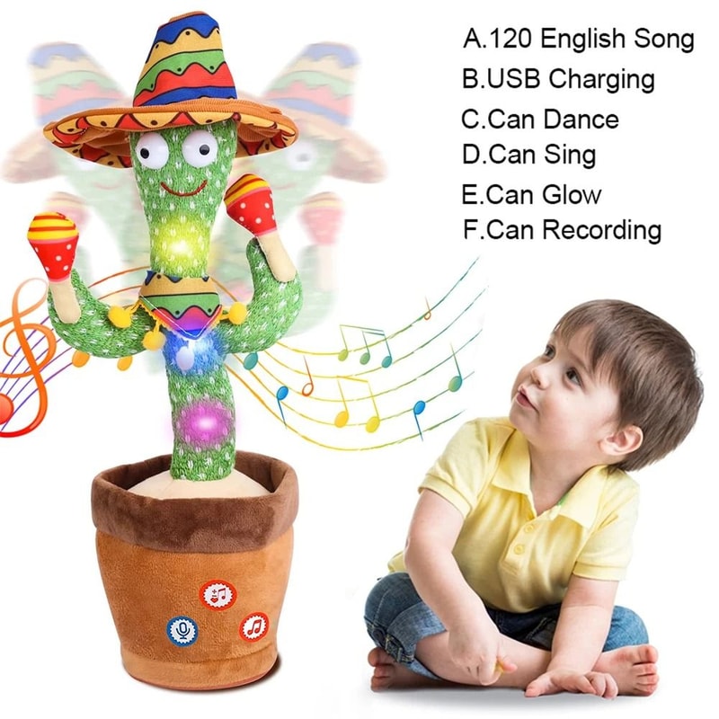 Dancing Talking Cactus Toy Singing Mimic Plush For Kids 2