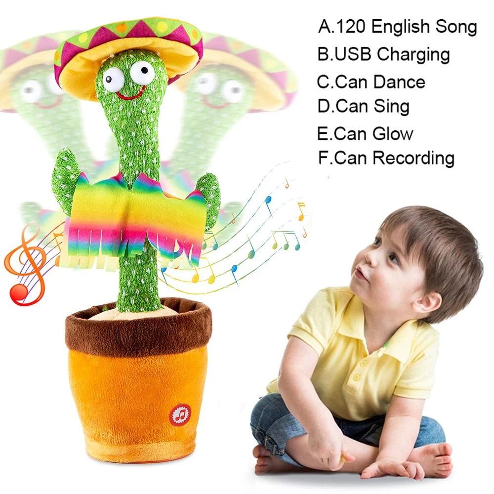 Dancing Talking Cactus Toy Singing Mimic Plush For Kids 3