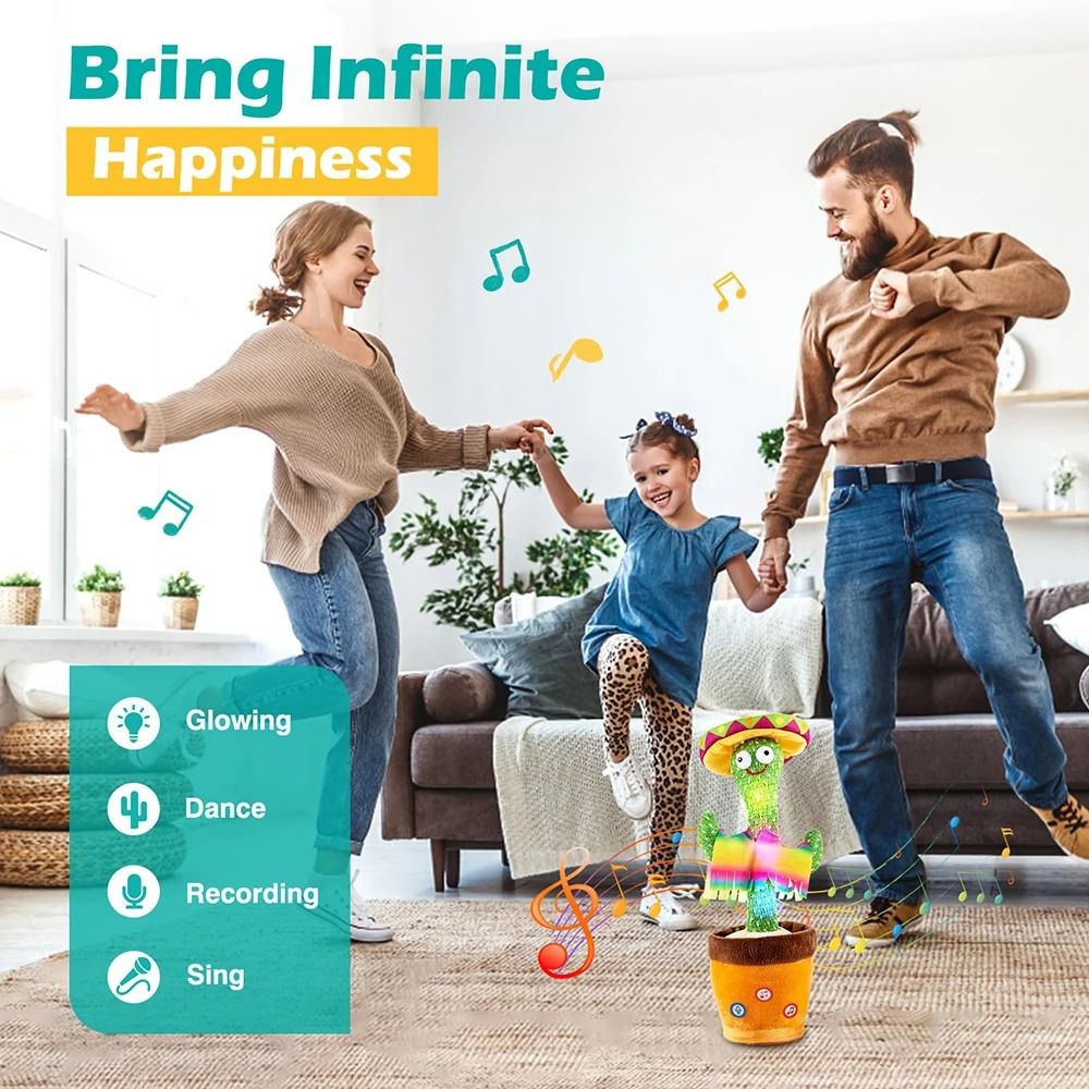 Dancing Talking Cactus Toy Singing Mimic Plush For Kids 4
