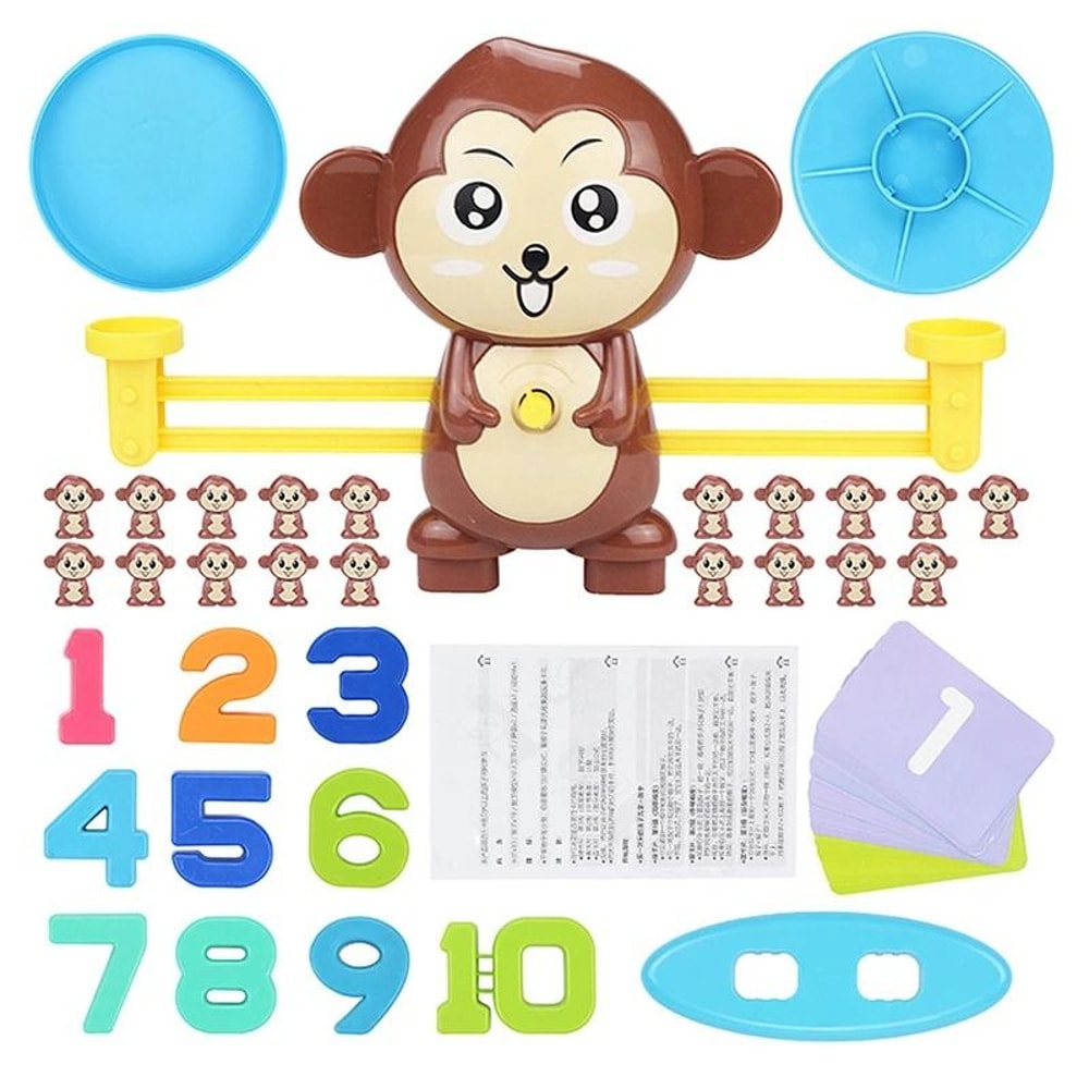 Montessori Math Toy Monkey Balance Scale Number Learning Game 8
