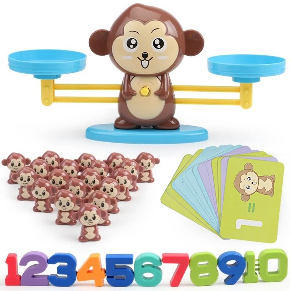 Montessori Math Toy Monkey Balance Scale Number Learning Game 2