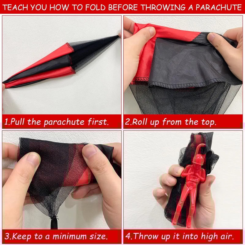 Kids Parachute Toy Set Tangle Free Outdoor Flying Hand Throw Toys 2