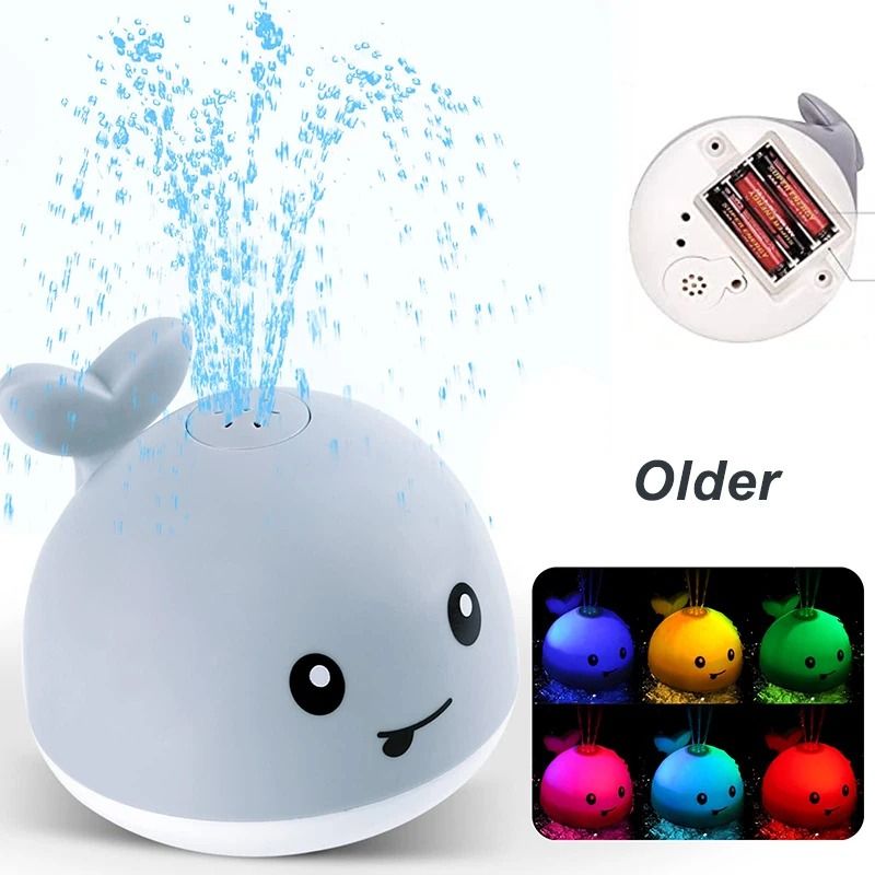 Rechargeable Baby Bath Toy Light Up Whale Water Spray 2