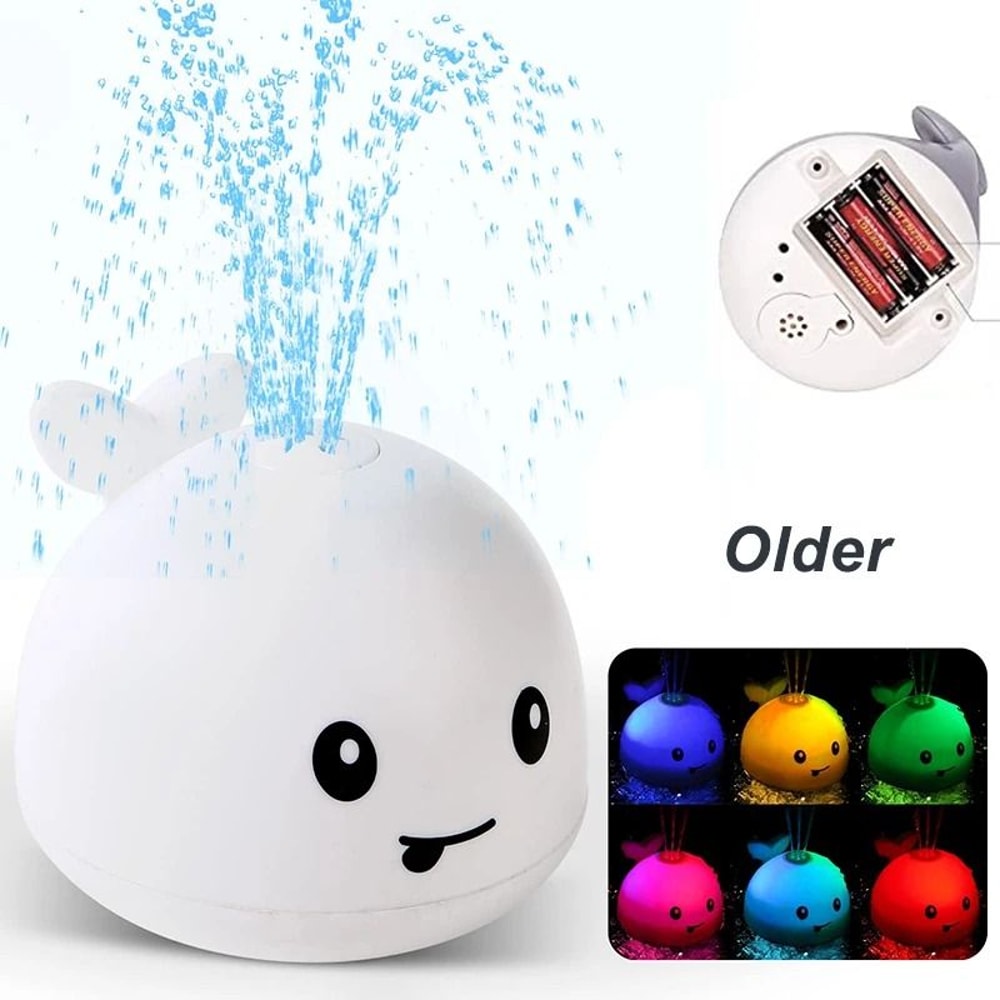 Rechargeable Baby Bath Toy Light Up Whale Water Spray 1