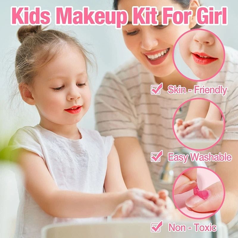 Girls Makeup Kit Washable Princess Pretend Play Makeup Set 1