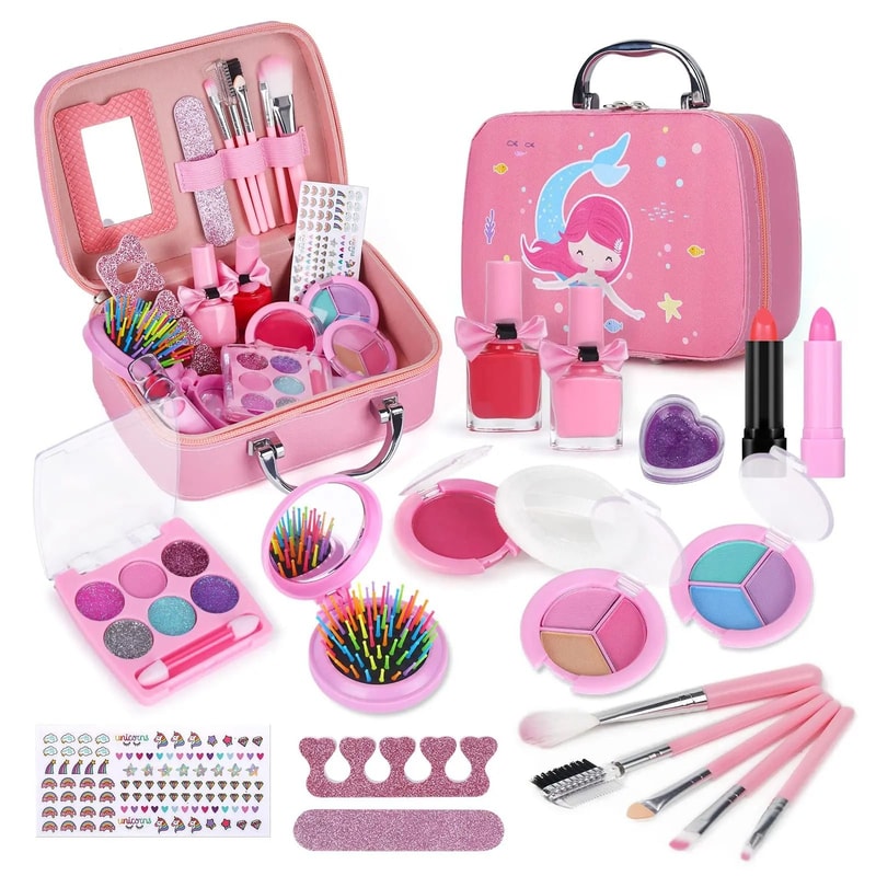 Girls Makeup Kit Washable Princess Pretend Play Makeup Set 5