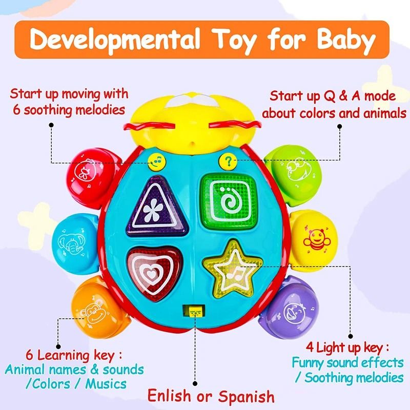 Baby Crawling Toy Musical Walking Light Up Bilingual Learning Toy 3