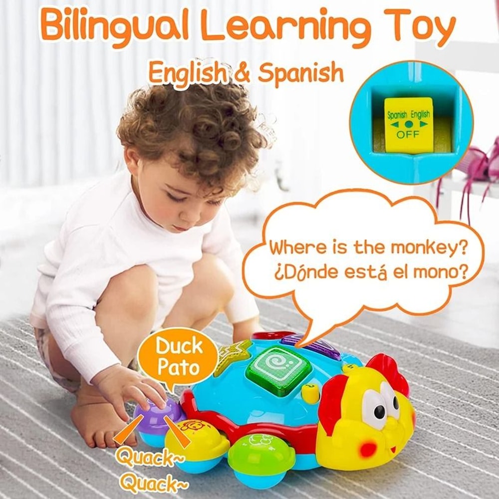 Baby Crawling Toy Musical Walking Light Up Bilingual Learning Toy 5