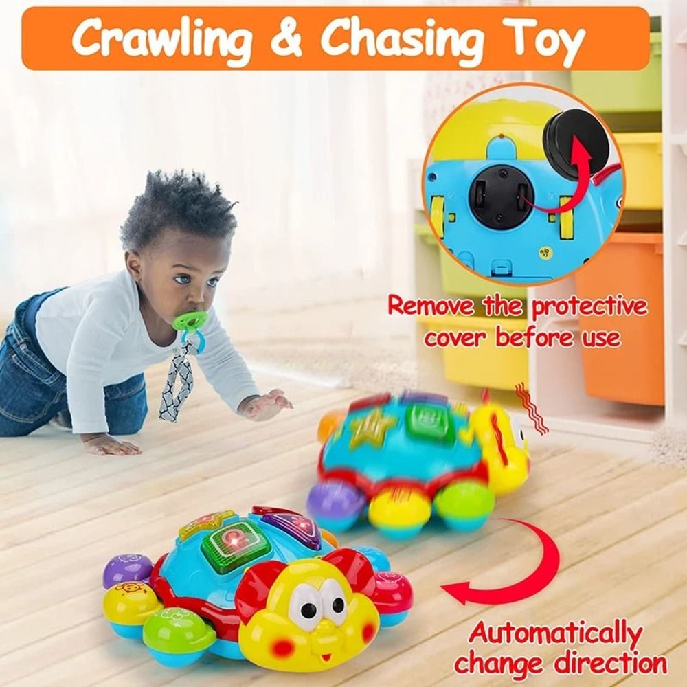 Baby Crawling Toy Musical Walking Light Up Bilingual Learning Toy 6