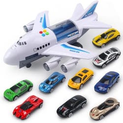 musical light-up toy airplane for kids with inertia push-and-go action