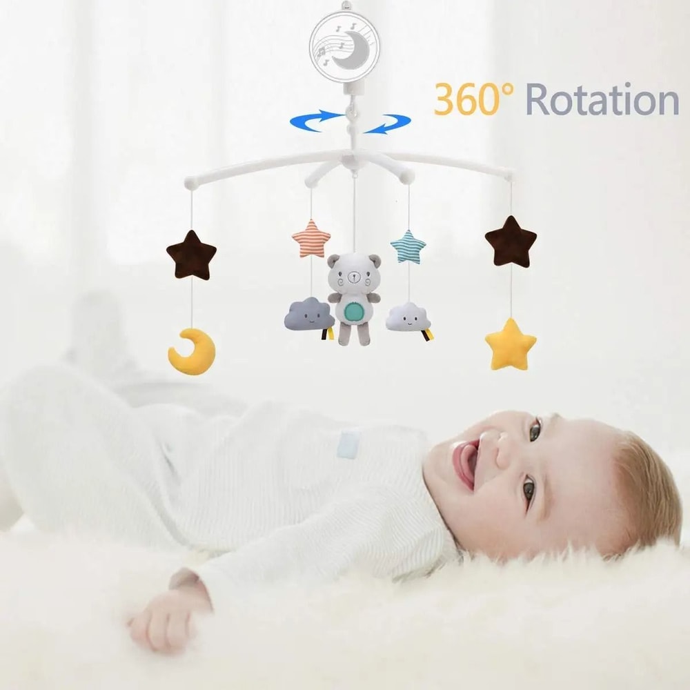 Baby Crib Mobile Musical Bed Bell Rattle For Newborns 5