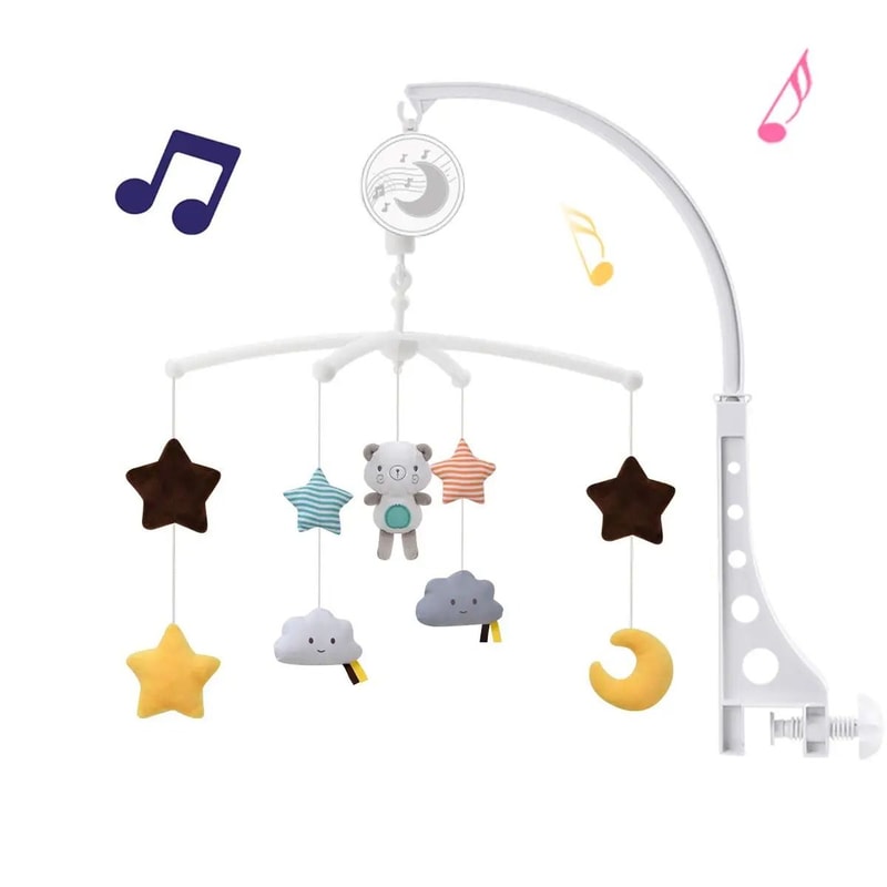 Baby Crib Mobile Musical Bed Bell Rattle For Newborns 8