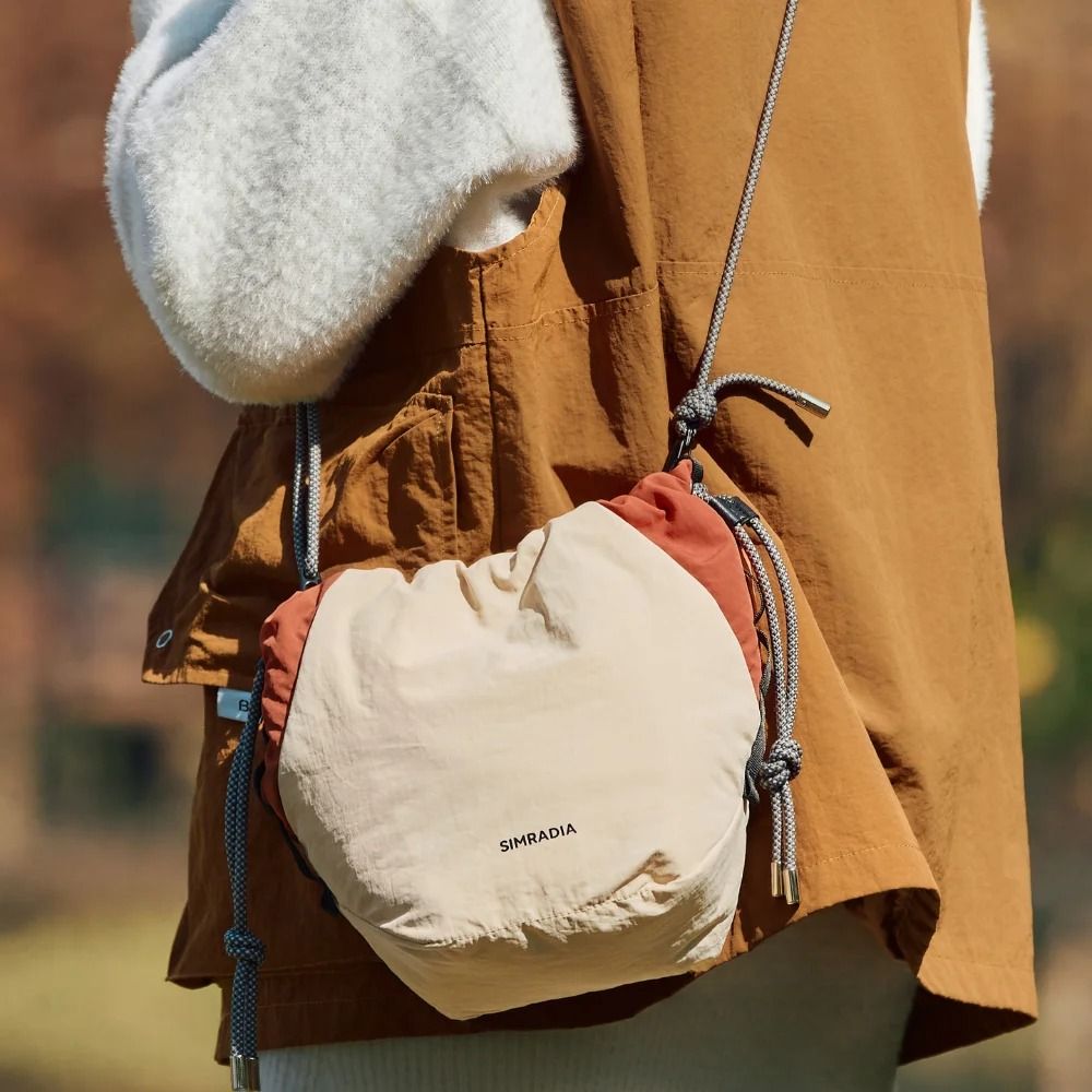 Canvas DSLR Camera Bag Mountain Style Drawstring Shoulder Bag 0