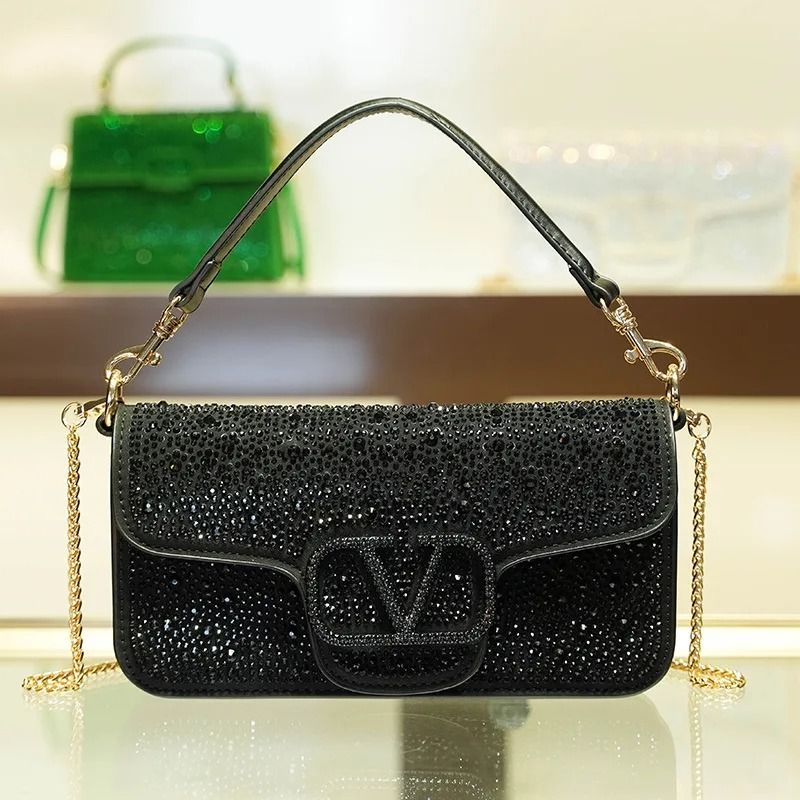 Sparkling Diamond Studded Small Square Crossbody Handbag 3