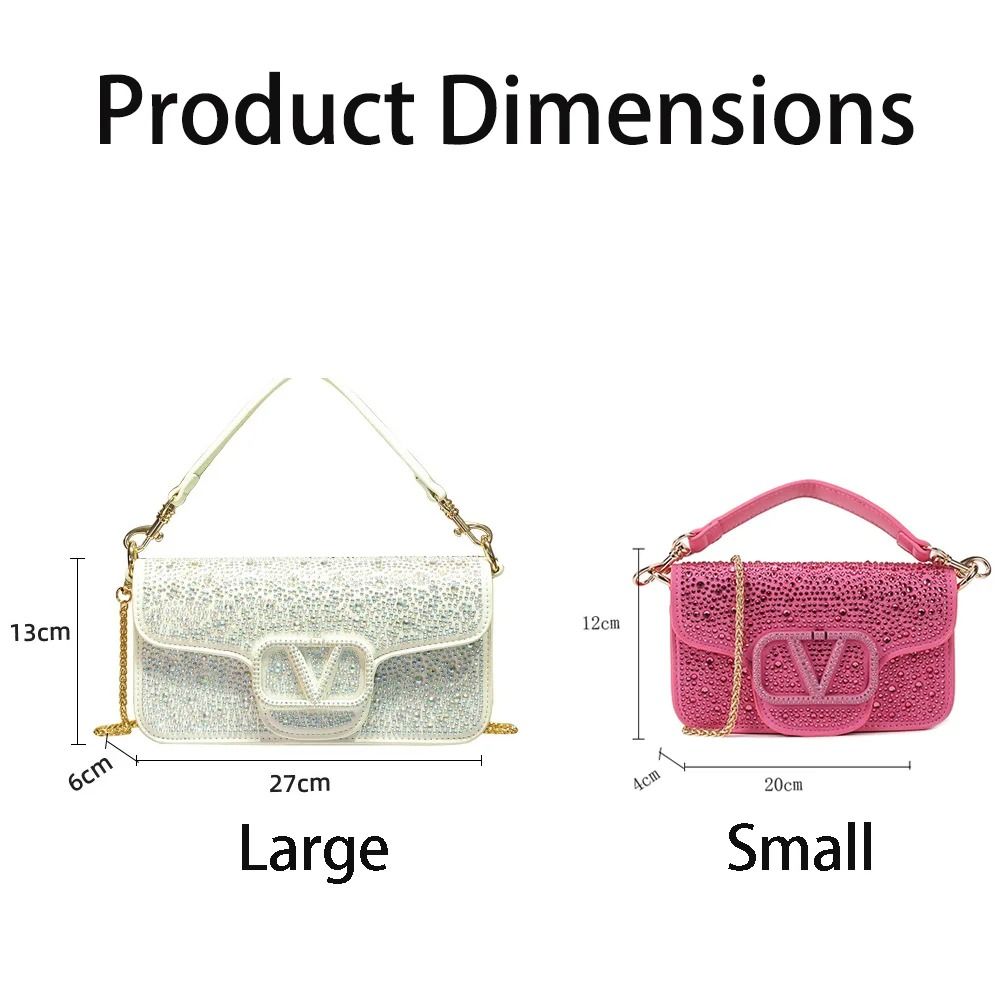 Sparkling Diamond Studded Small Square Crossbody Handbag 14