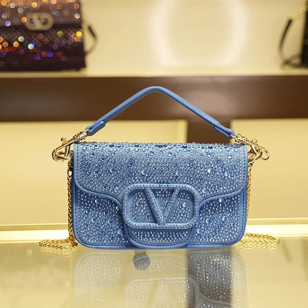 Sparkling Diamond Studded Small Square Crossbody Handbag 8