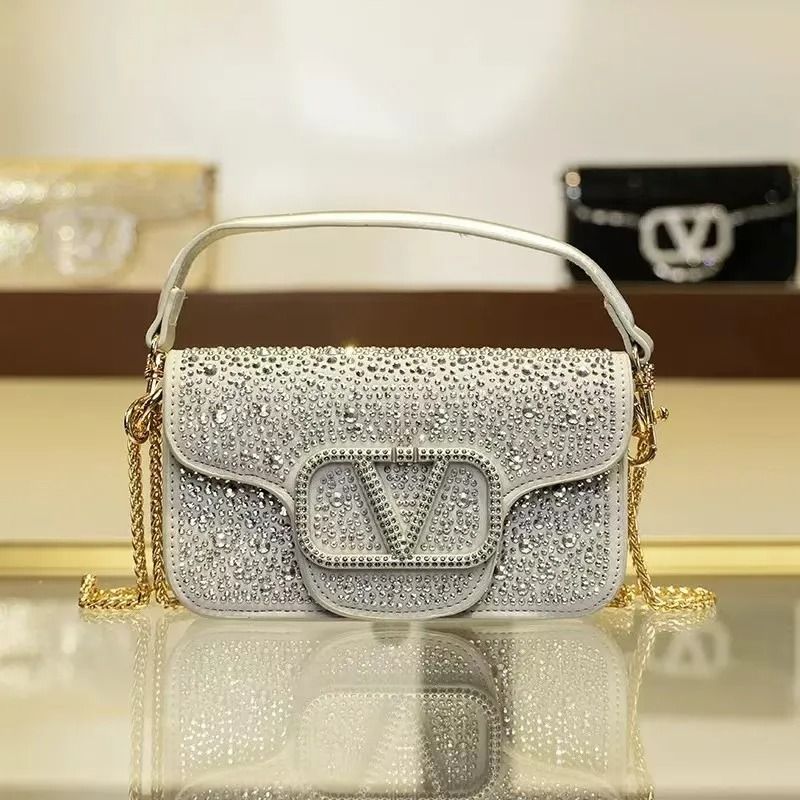 Sparkling Diamond Studded Small Square Crossbody Handbag 9