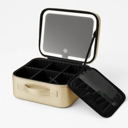 makeup bag with led mirror large capacity waterproof organizer