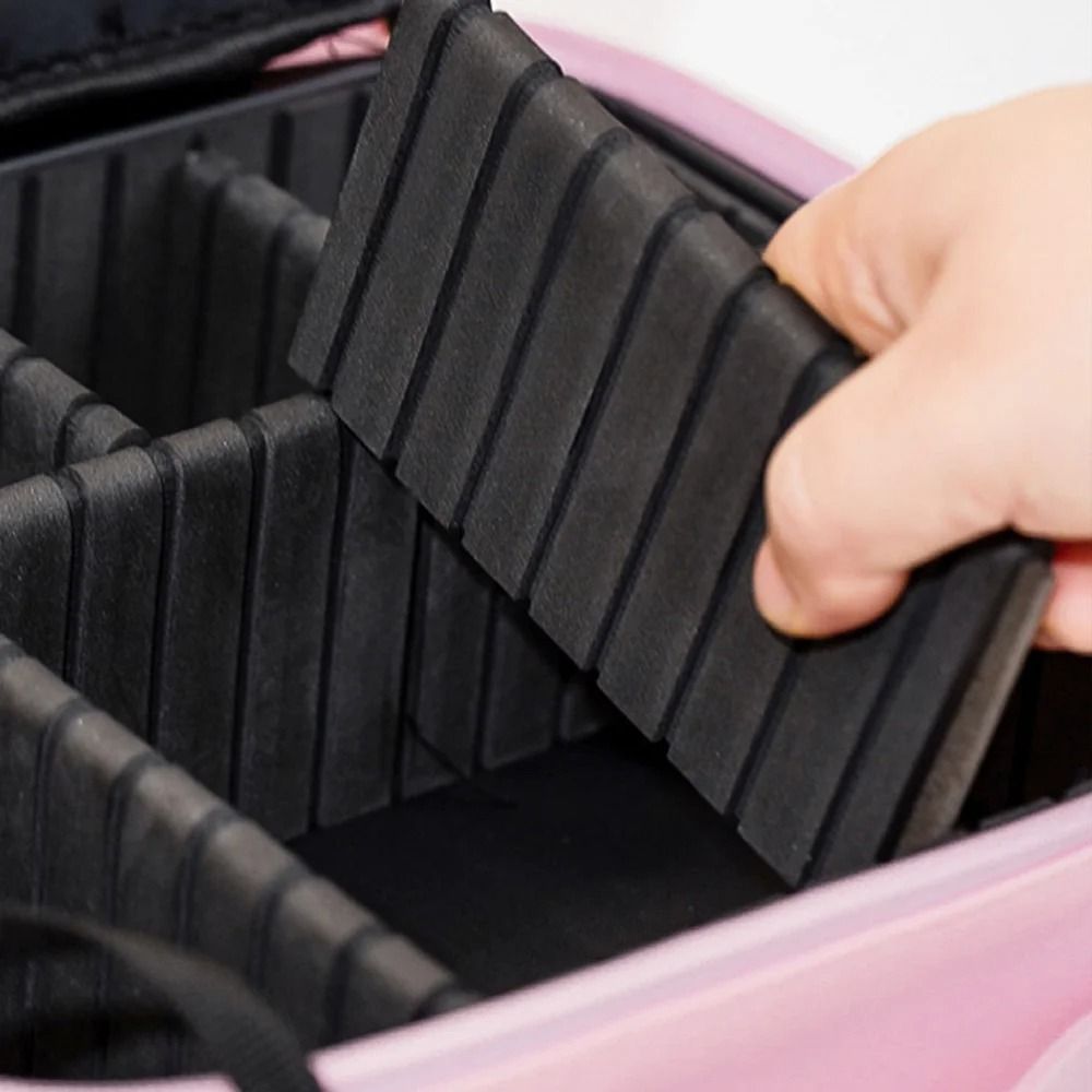 Makeup Bag With LED Mirror Large Capacity Waterproof Organizer 12