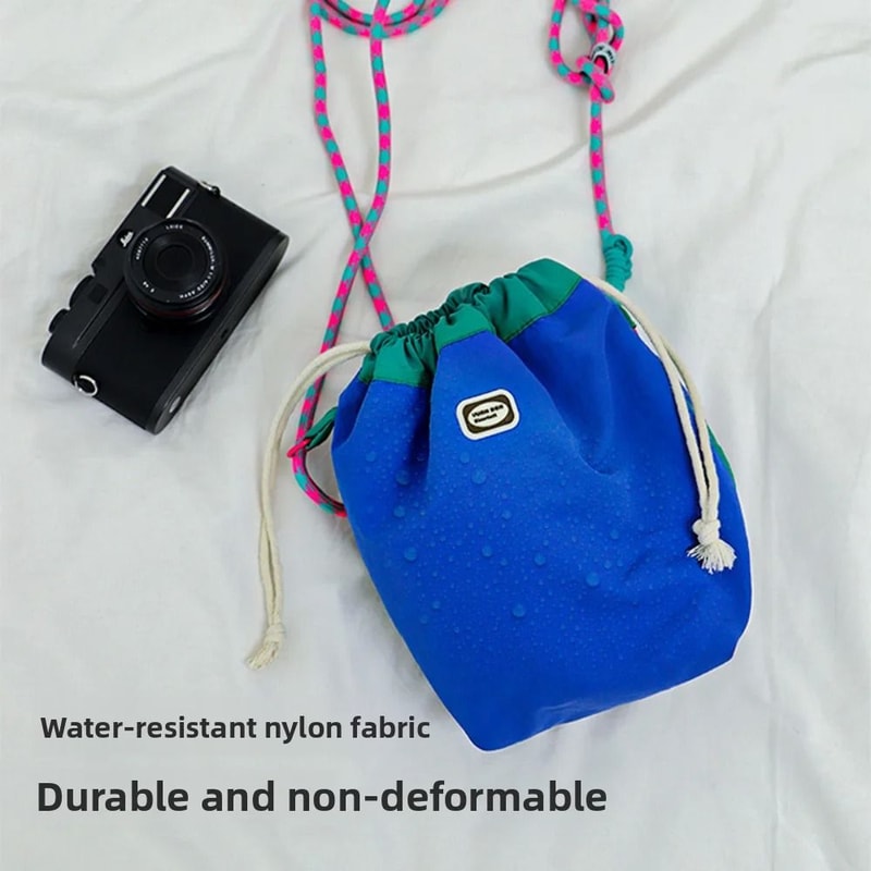Waterproof Mirrorless Camera Bag Nylon Drawstring Crossbody 8