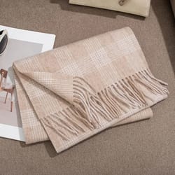 unisex wool winter scarf thick plaid warm autumn wrap