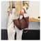 Vintage Suede Tote Large Capacity Underarm Shoulder Work Bag 0