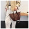 Vintage Suede Tote Large Capacity Underarm Shoulder Work Bag 0