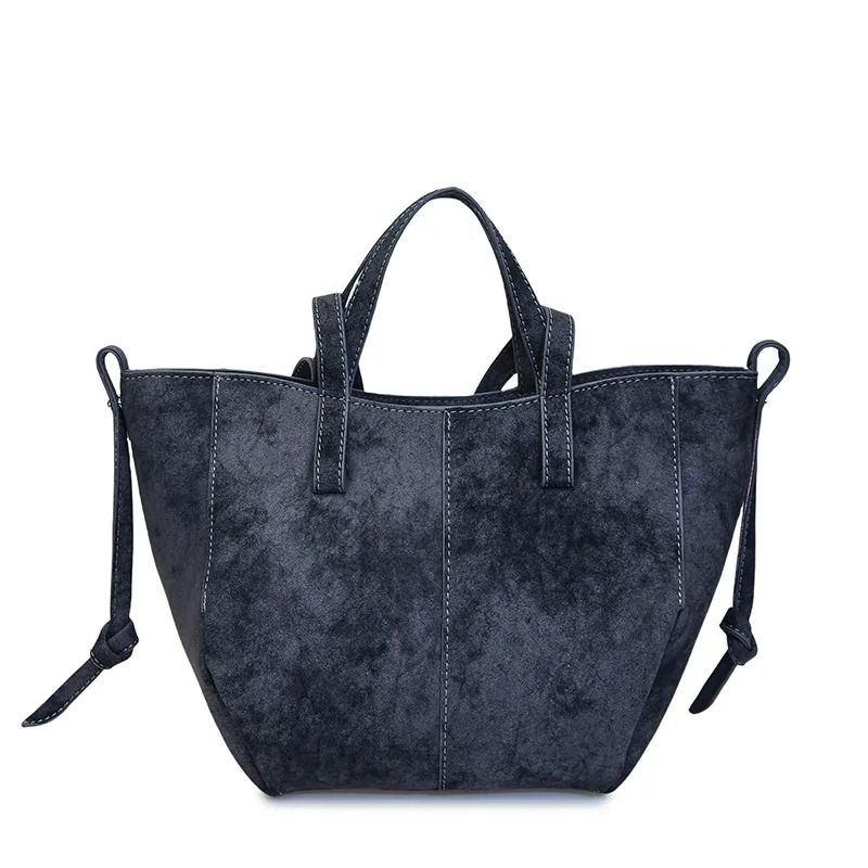 Vintage Suede Tote Large Capacity Underarm Shoulder Work Bag 2