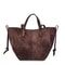 Vintage Suede Tote Large Capacity Underarm Shoulder Work Bag 8