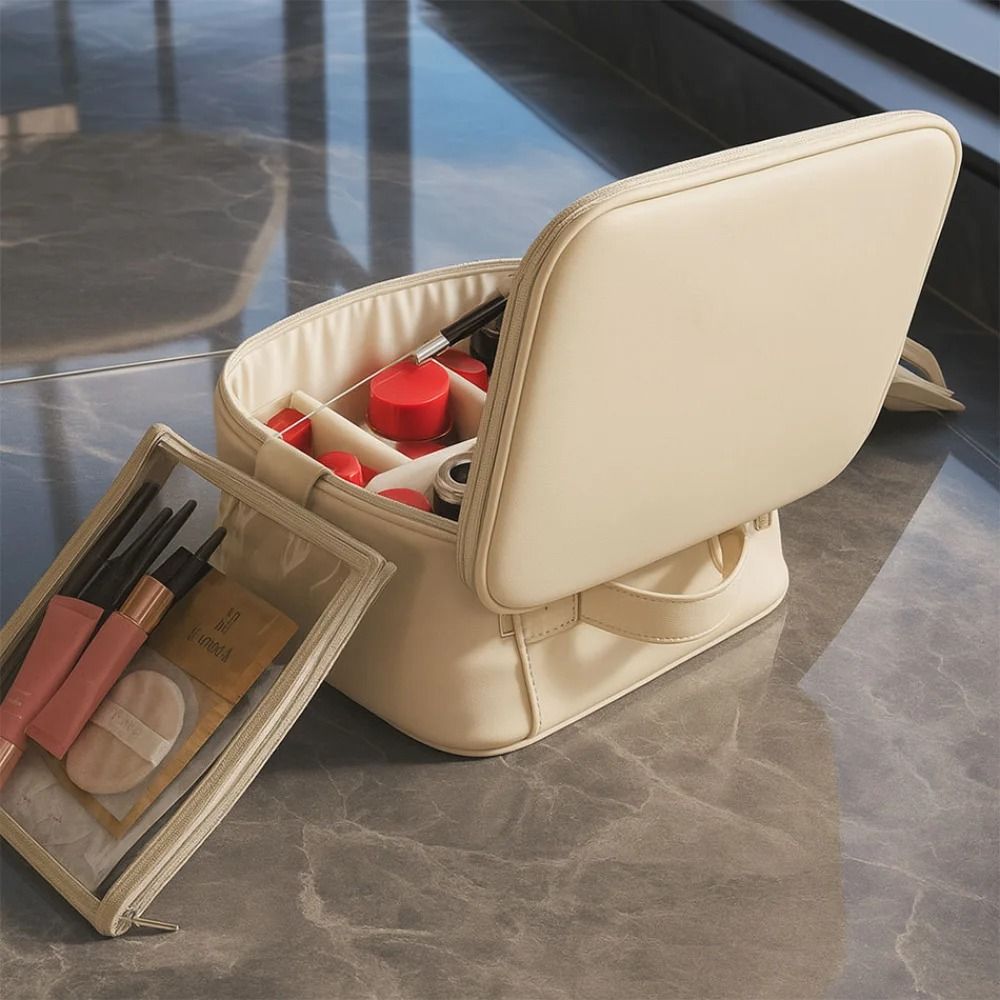 High End Makeup Bag With LED Mirror Large Capacity Travel Organizer 6