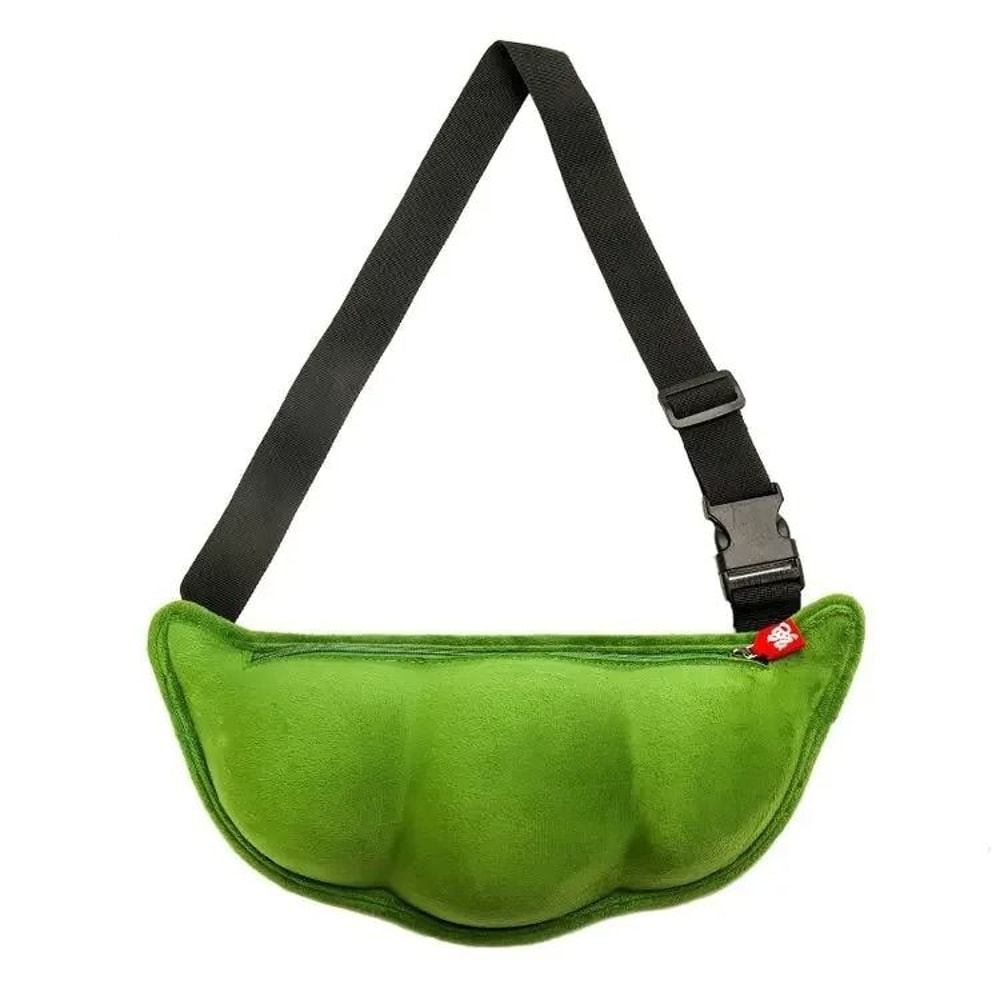 Edamame Plush Messenger Bag Creative Fun Crossbody Shoulder Bag 0