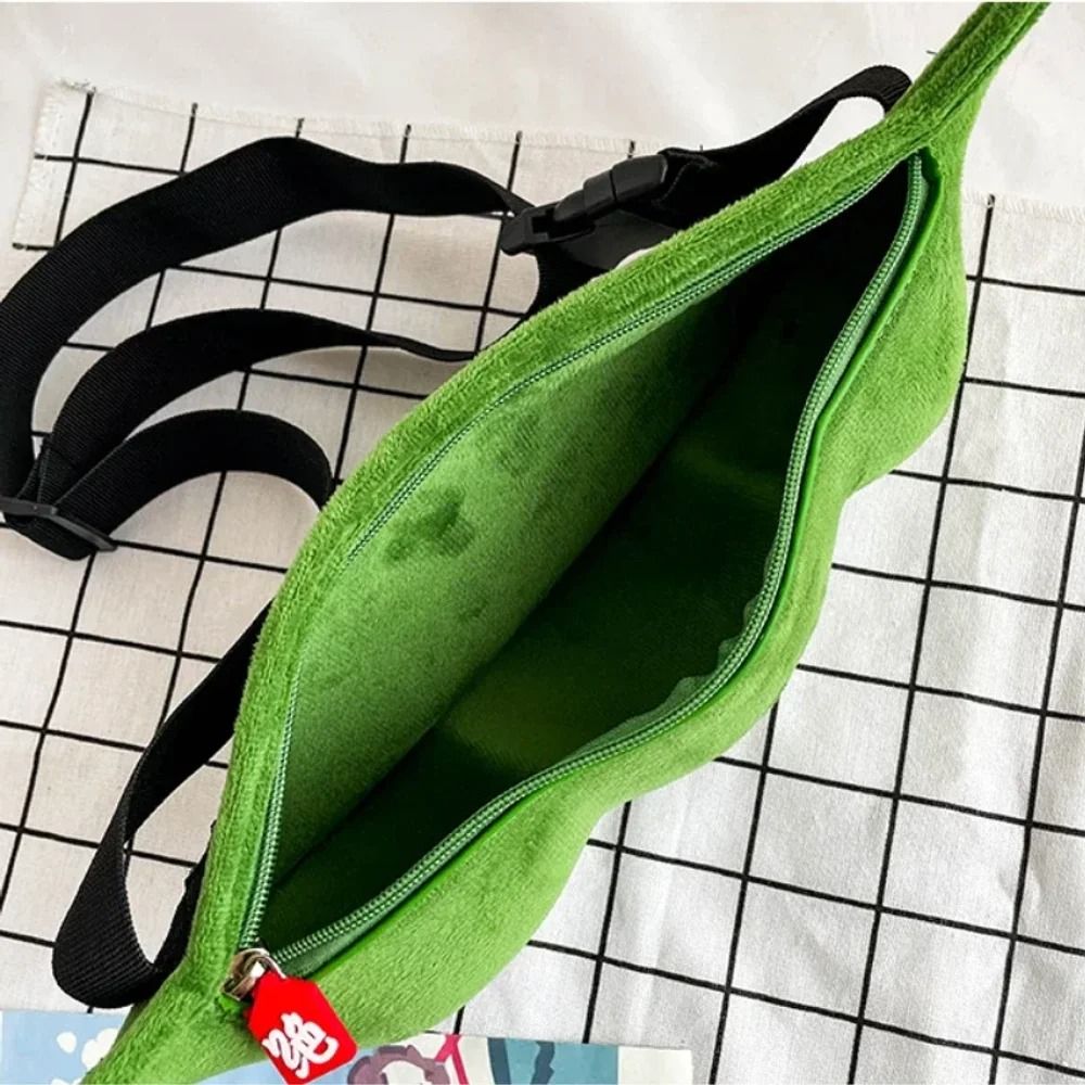 Edamame Plush Messenger Bag Creative Fun Crossbody Shoulder Bag 1