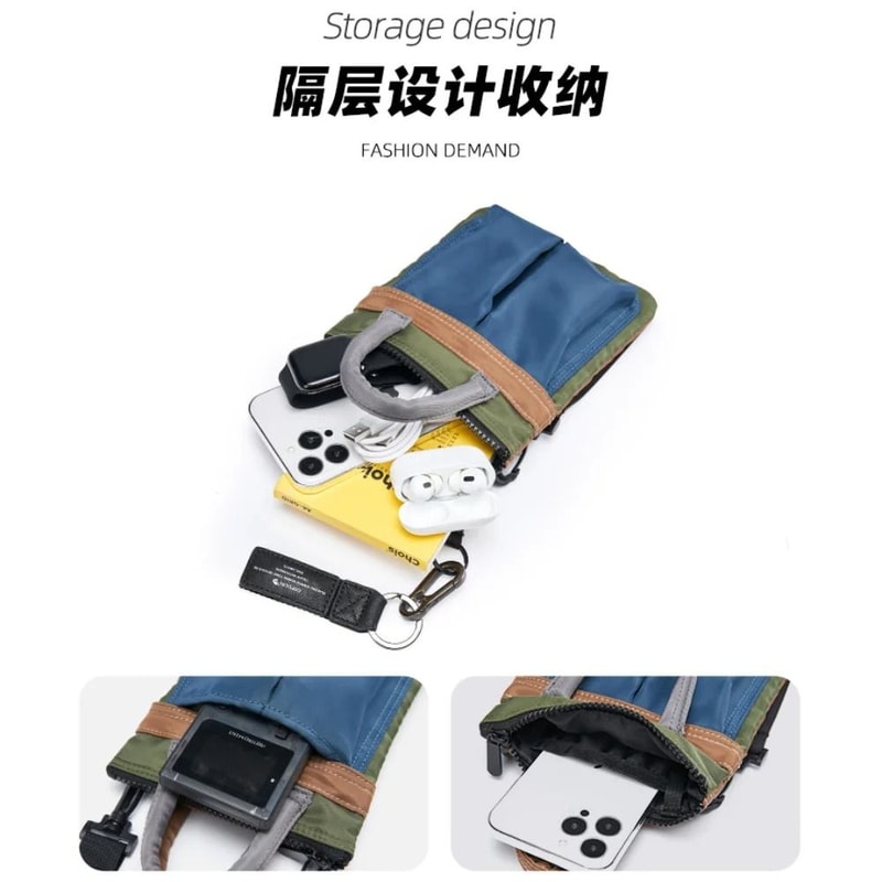 Mens Mobile Phone Shoulder Bag Mini Crossbody Commuter Chest Bag 4