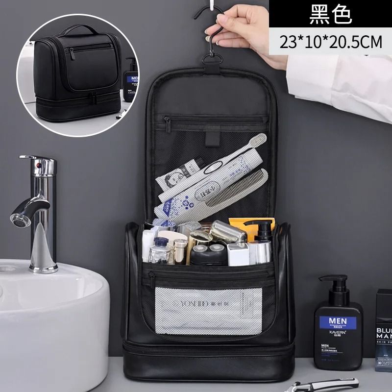 Mens Grooming Bag Hanging Toiletry Organizer Large Capacity 3