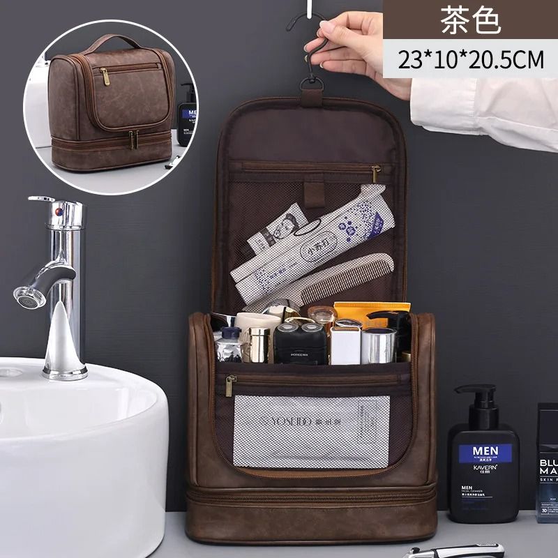 Mens Grooming Bag Hanging Toiletry Organizer Large Capacity 2