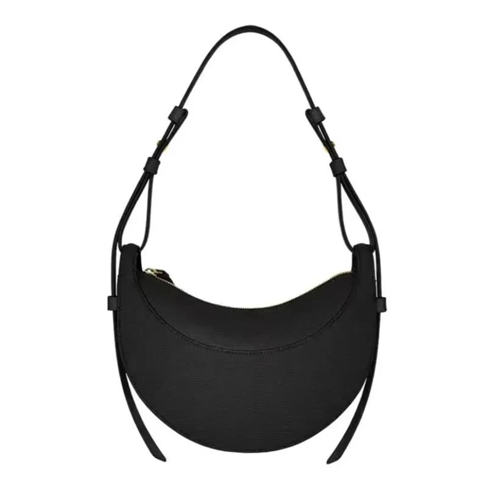 French Style Genuine Leather Crescent Shoulder Crossbody Bag 5