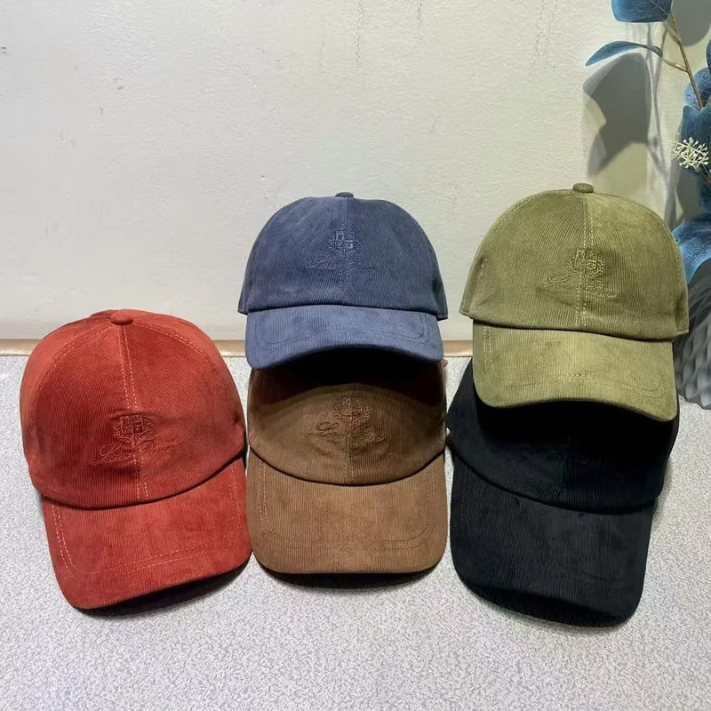 Ribbed Velvet Embroidered Letter Baseball Cap With Adjustable Velcro Fit 0