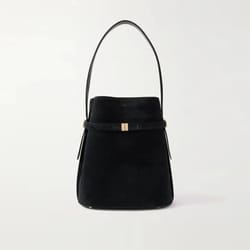 scandinavian genuine leather bucket shoulder tote bag for women